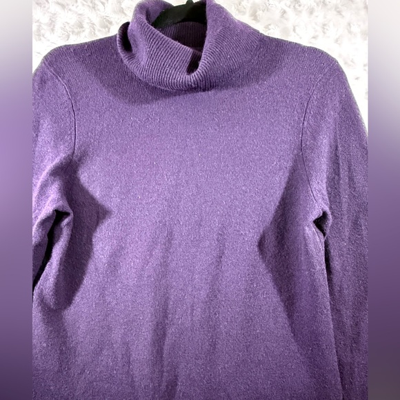Max Studio Women’s Purple Cowl Neck Long Sleeve Cashmere Size S Sweater - Picture 3 of 9